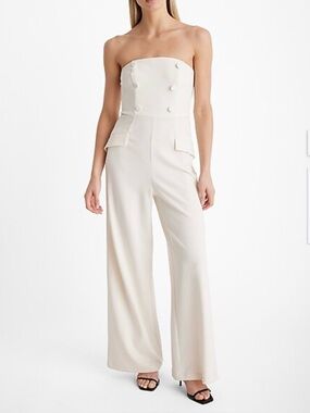 Express White Wide Leg Jumpsuit